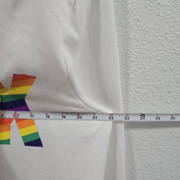 Victoria Secret PINK Hoodie Rainbow Logo XL White New Jacket - Picture 10 of 11